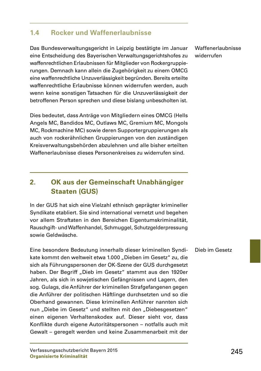 Seite 247 des Verfassungsschutzbericht 2015 Bayern