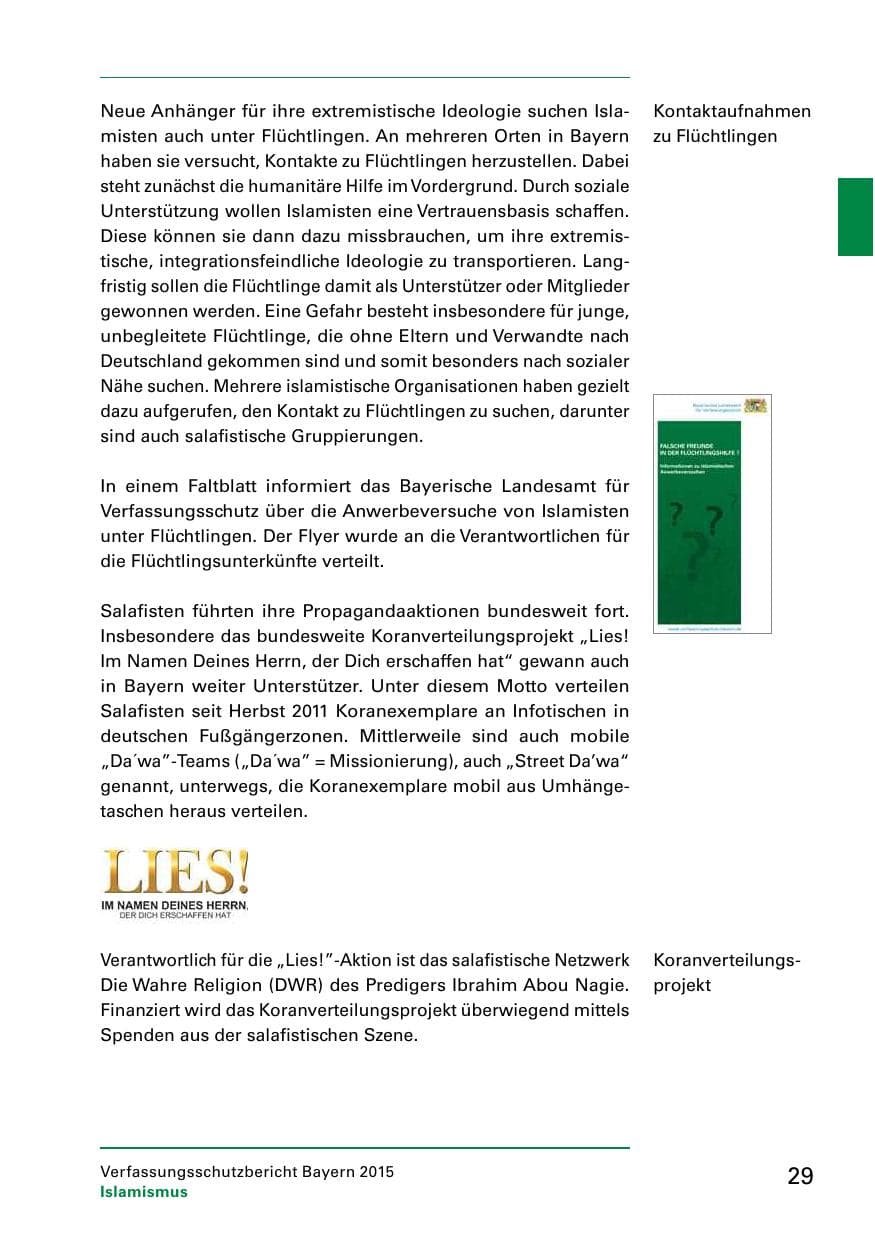 Seite 31 des Verfassungsschutzbericht 2015 Bayern