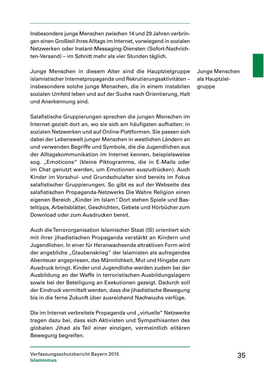 Seite 37 des Verfassungsschutzbericht 2015 Bayern
