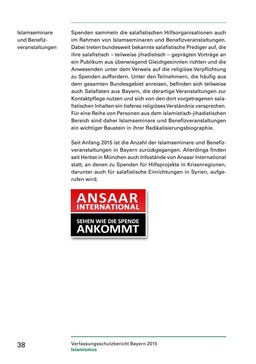 Seite 40 des Verfassungsschutzbericht 2015 Bayern