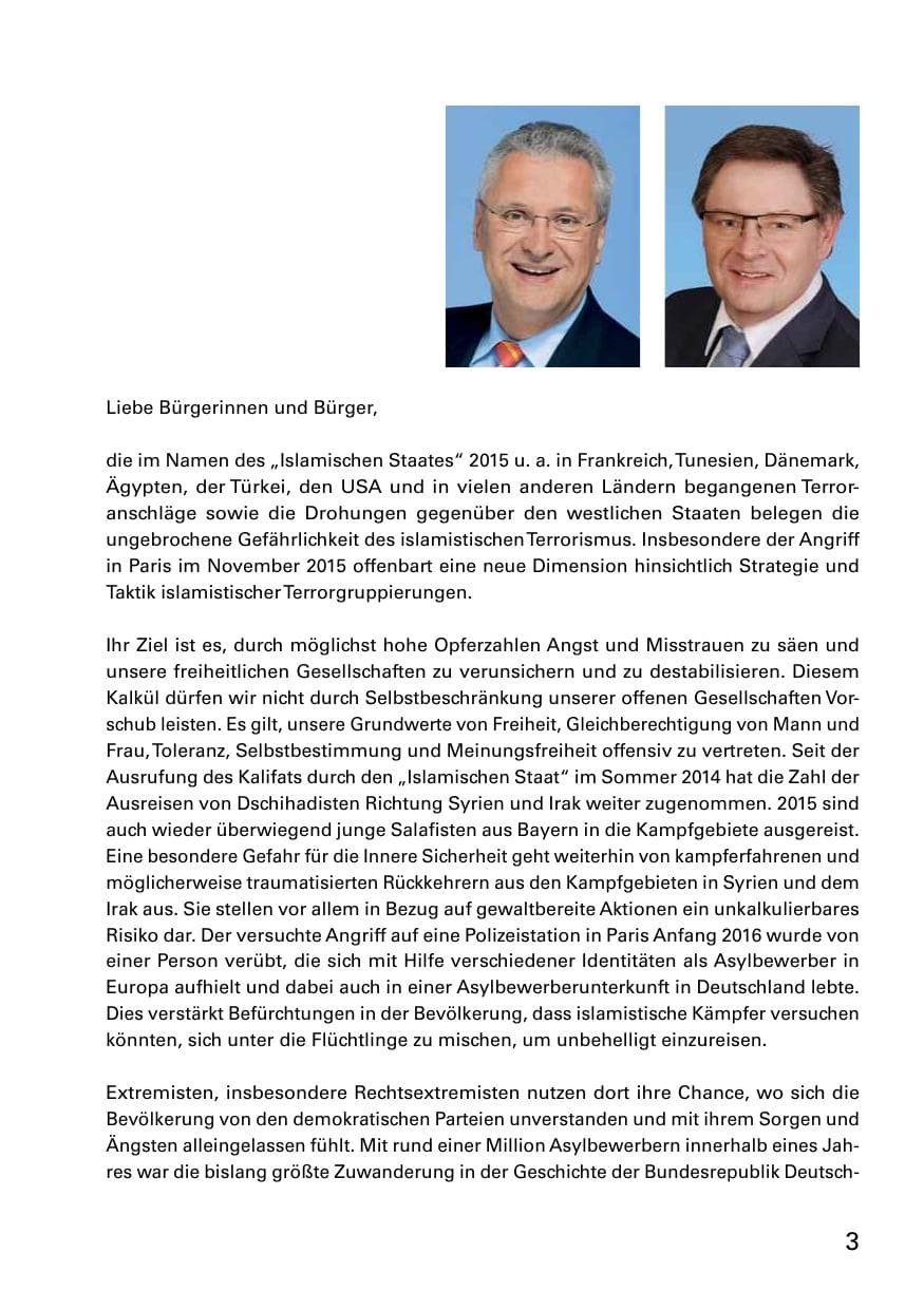 Seite 5 des Verfassungsschutzbericht 2015 Bayern