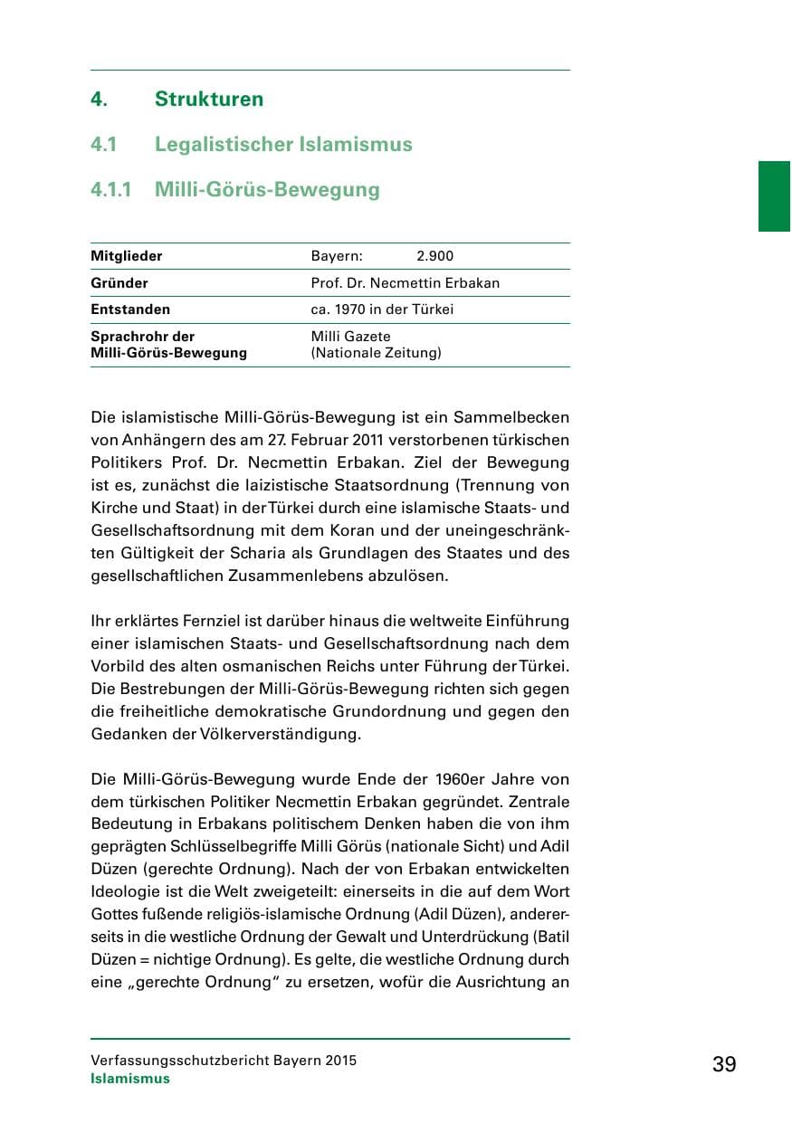 Seite 41 des Verfassungsschutzbericht 2015 Bayern
