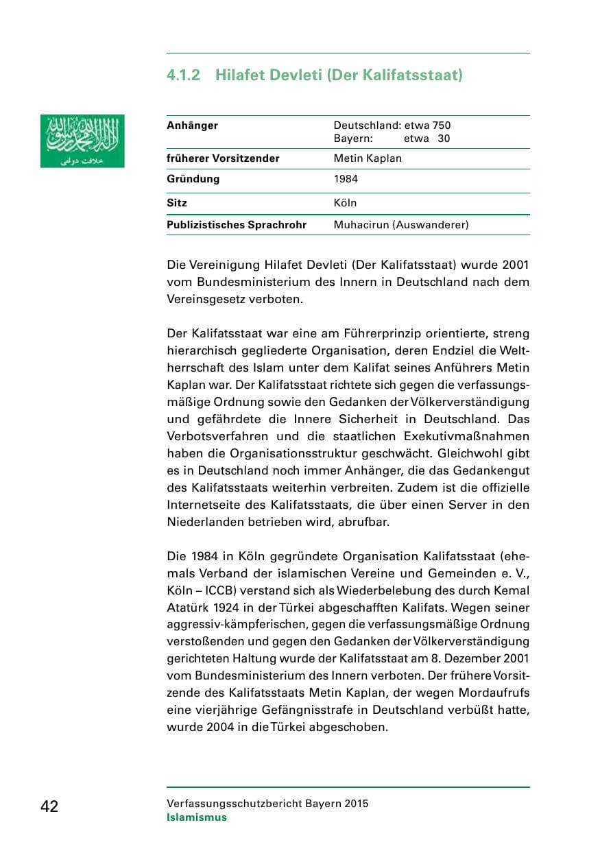 Seite 44 des Verfassungsschutzbericht 2015 Bayern