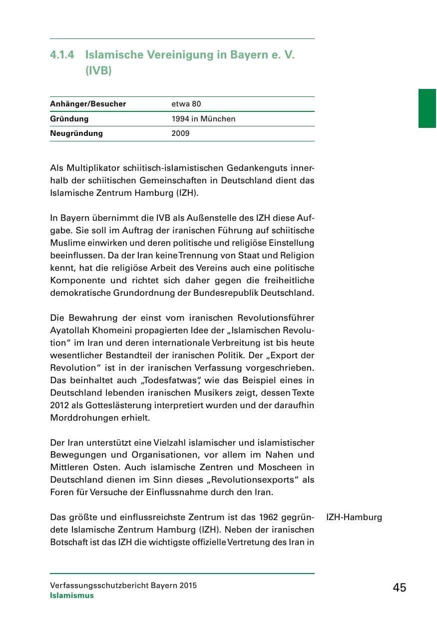 Seite 47 des Verfassungsschutzbericht 2015 Bayern