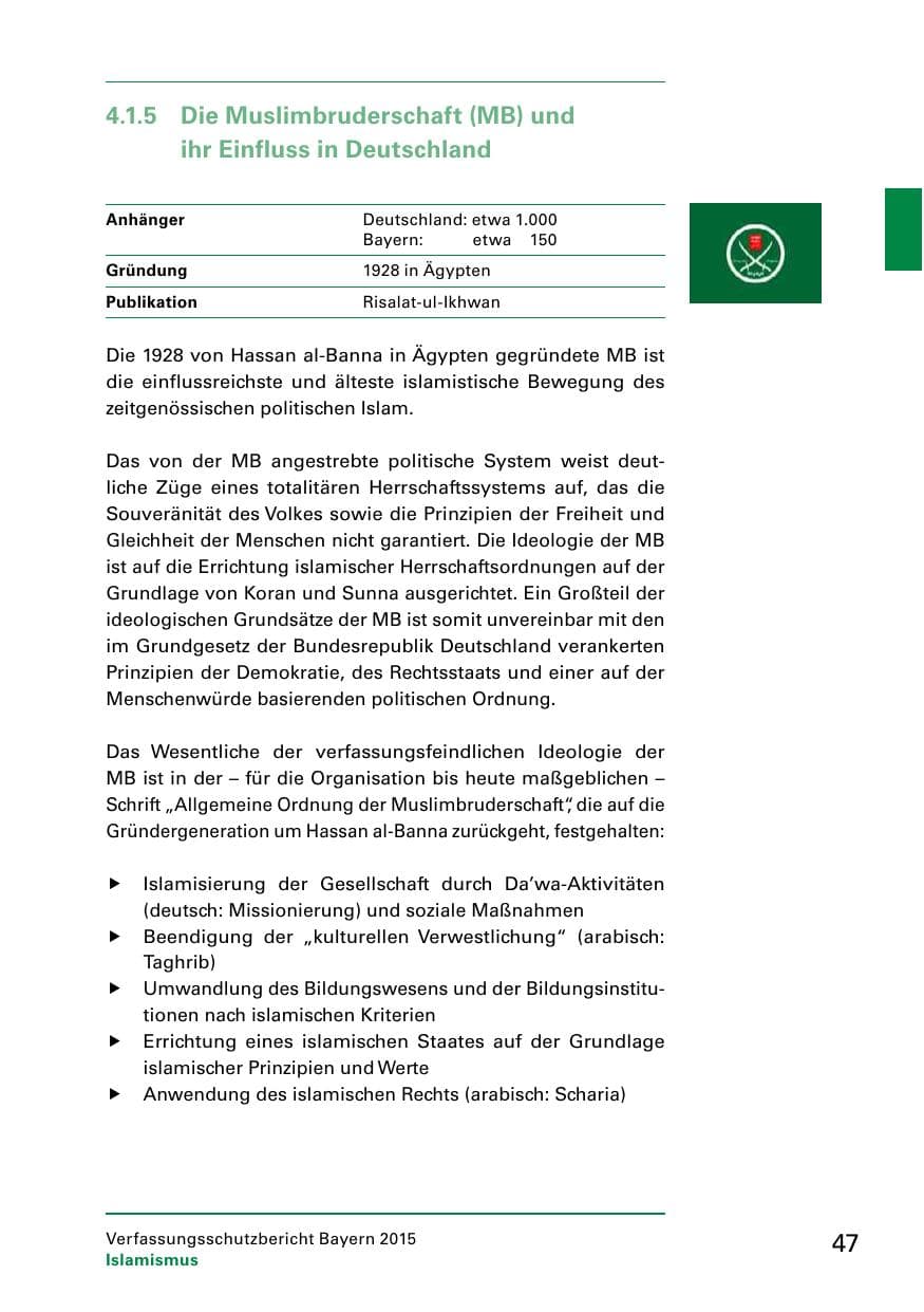 Seite 49 des Verfassungsschutzbericht 2015 Bayern