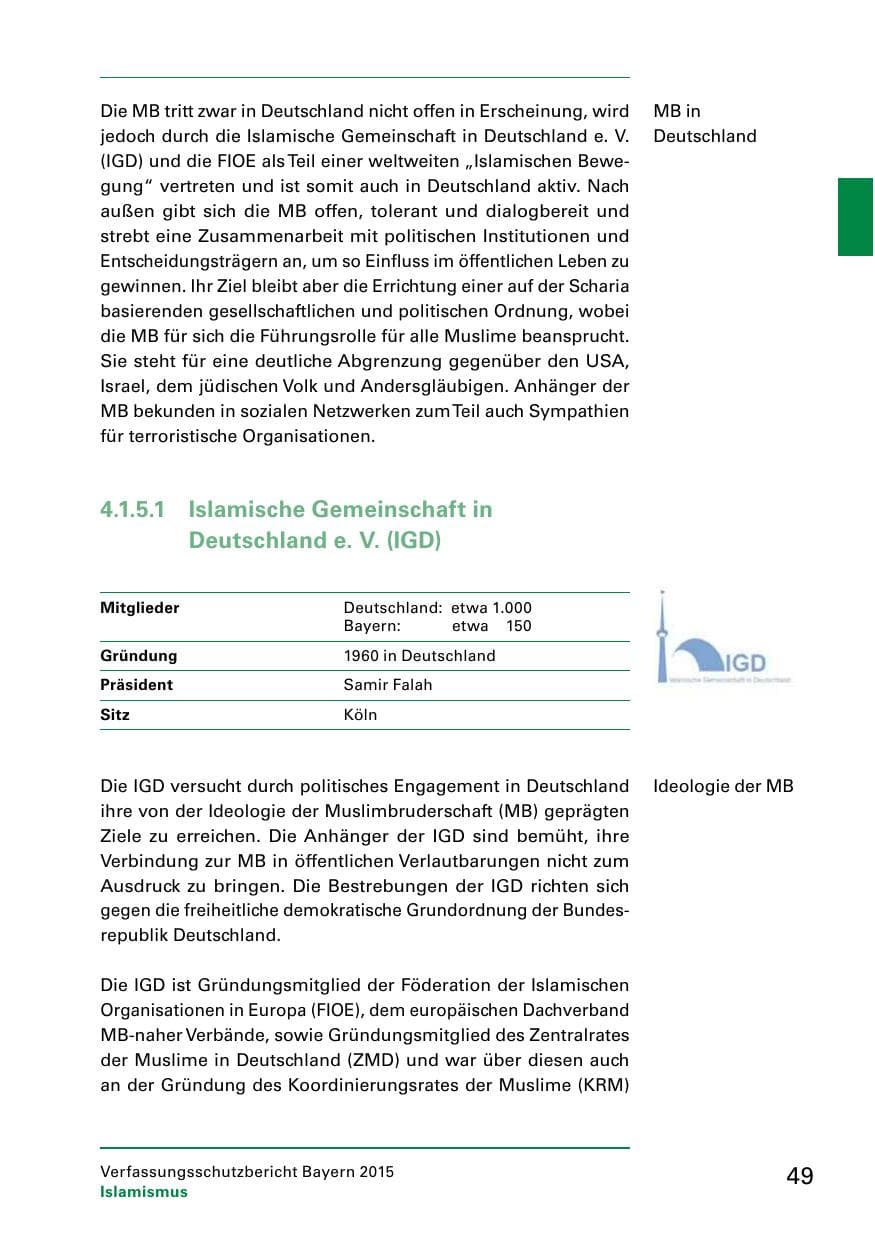 Seite 51 des Verfassungsschutzbericht 2015 Bayern