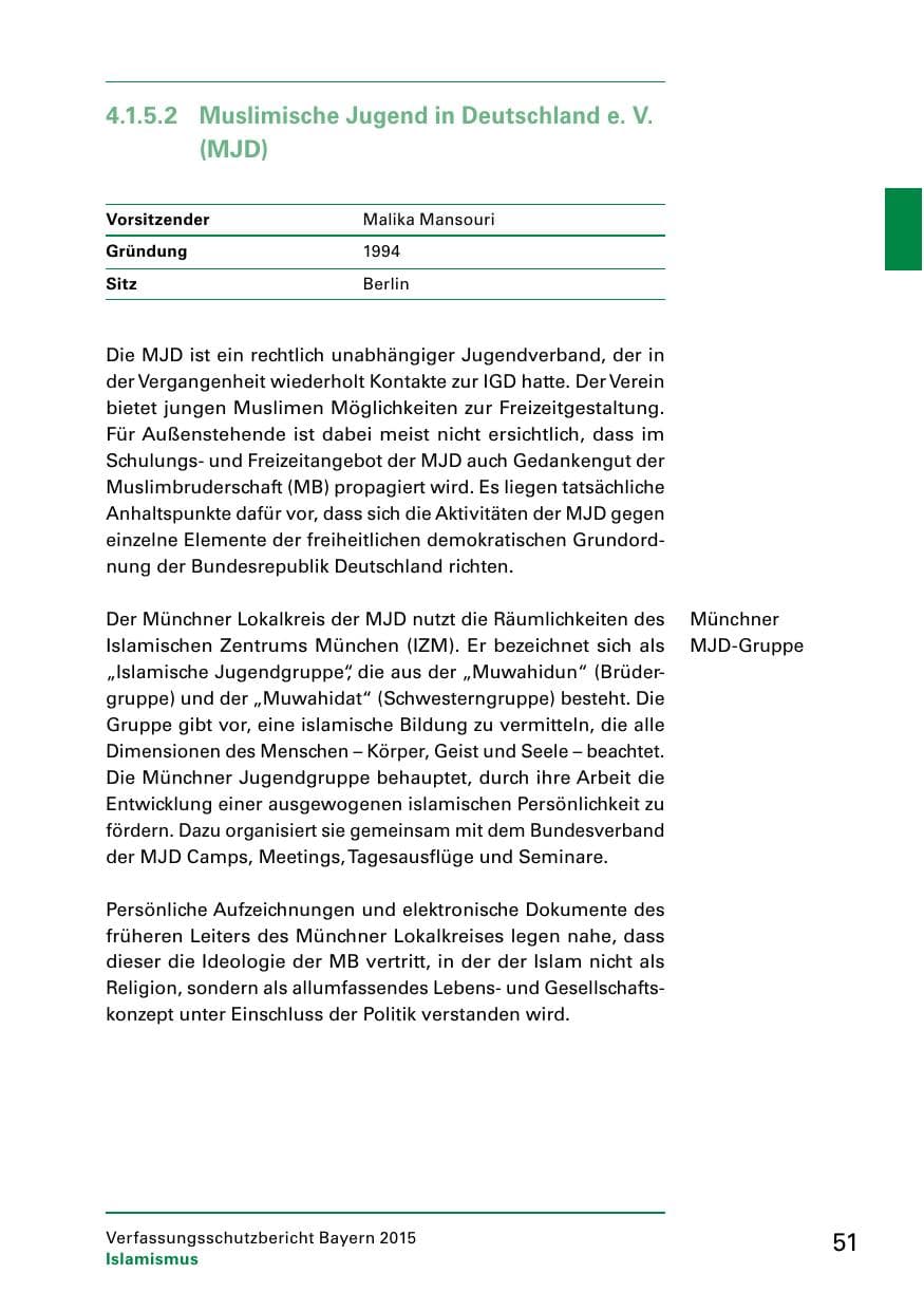 Seite 53 des Verfassungsschutzbericht 2015 Bayern