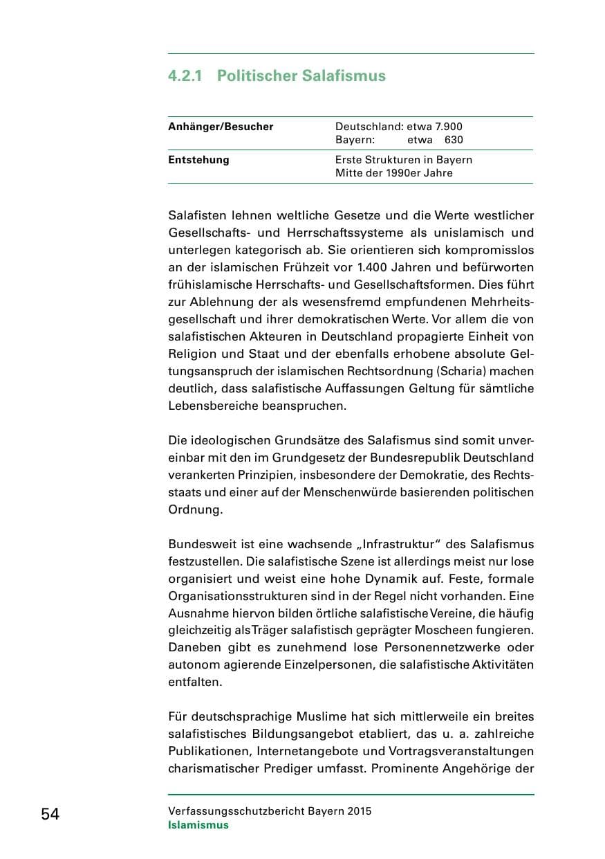 Seite 56 des Verfassungsschutzbericht 2015 Bayern