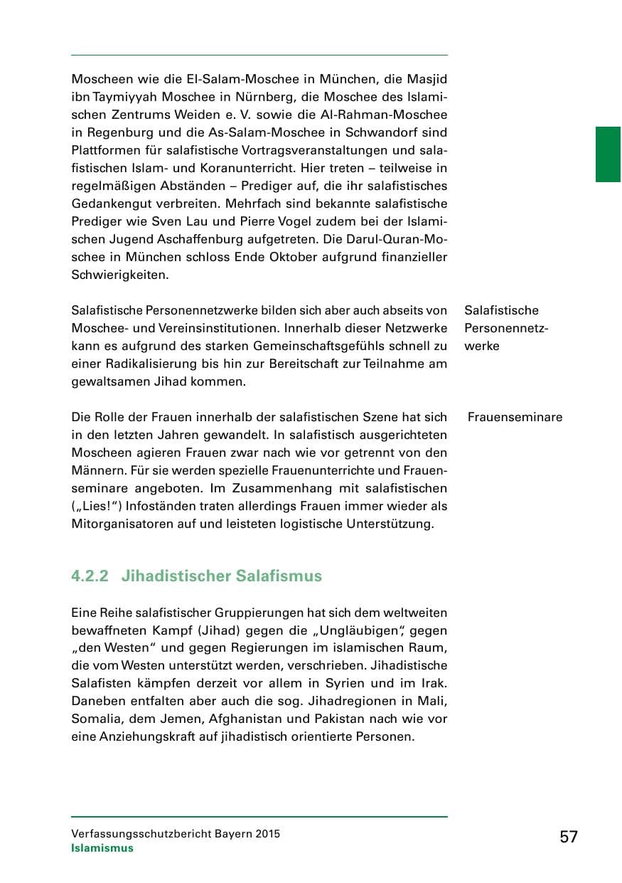 Seite 59 des Verfassungsschutzbericht 2015 Bayern