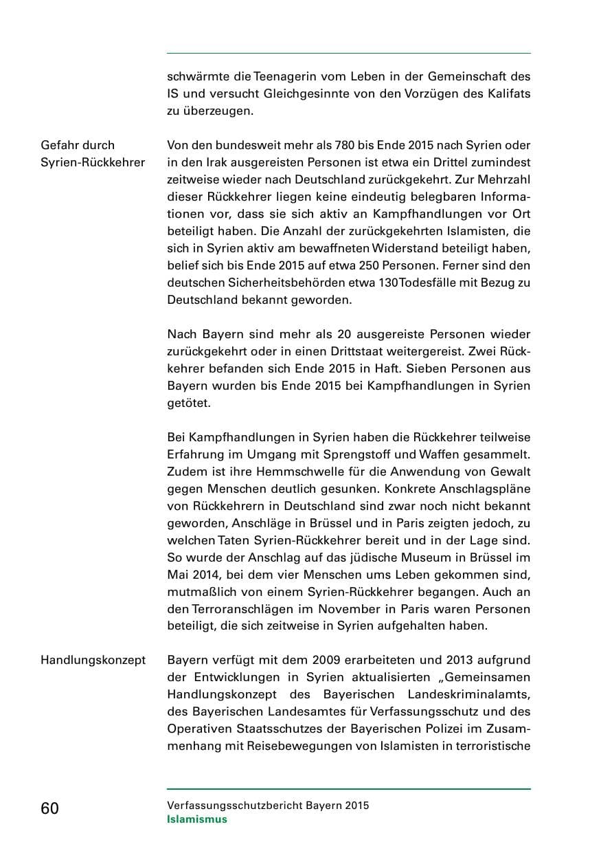 Seite 62 des Verfassungsschutzbericht 2015 Bayern
