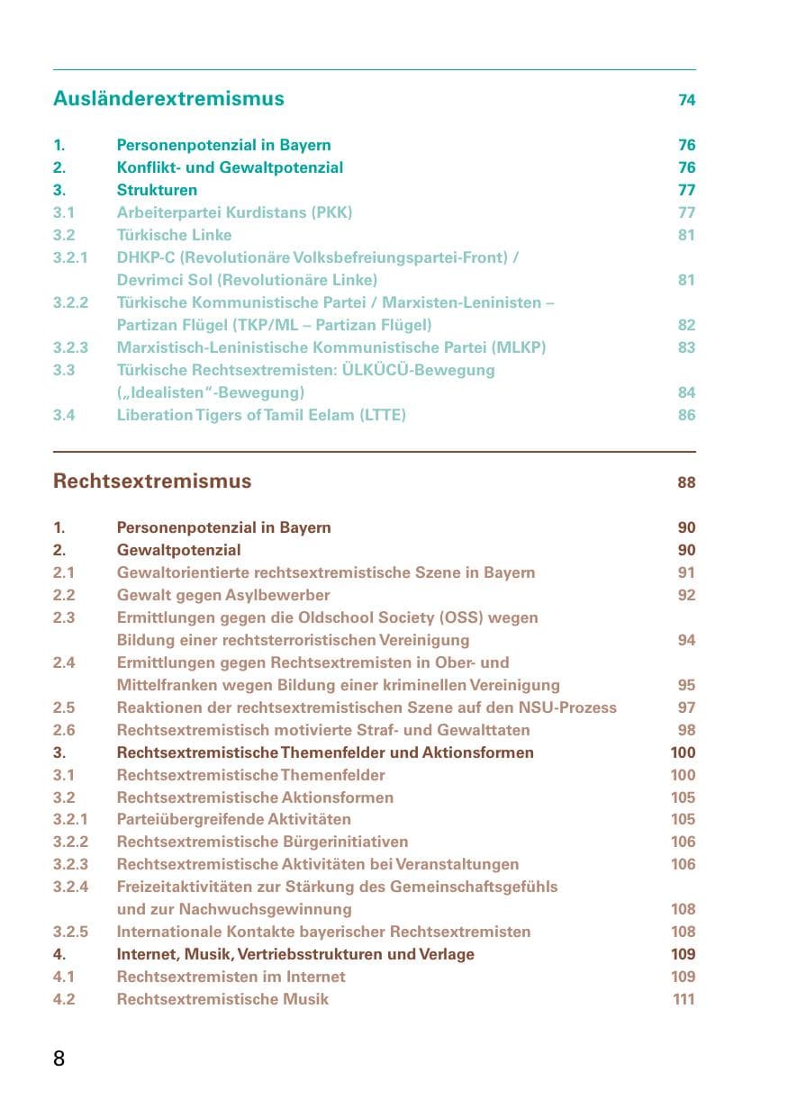 Seite 10 des Verfassungsschutzbericht 2015 Bayern