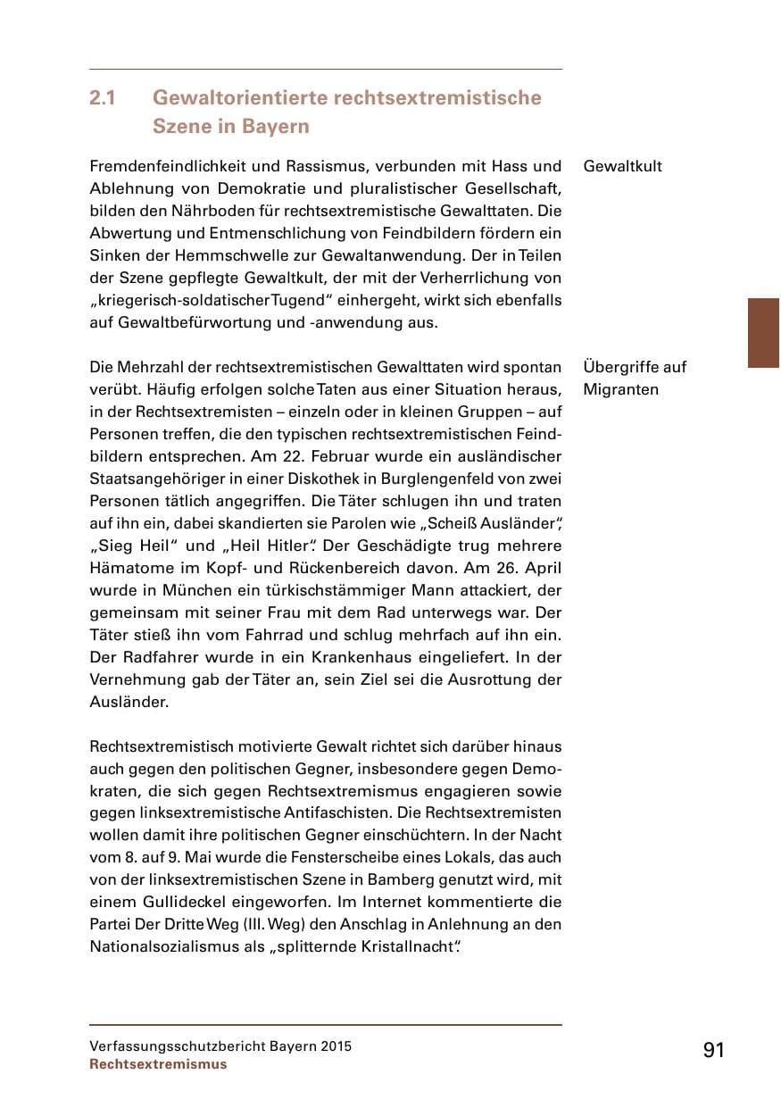 Seite 93 des Verfassungsschutzbericht 2015 Bayern