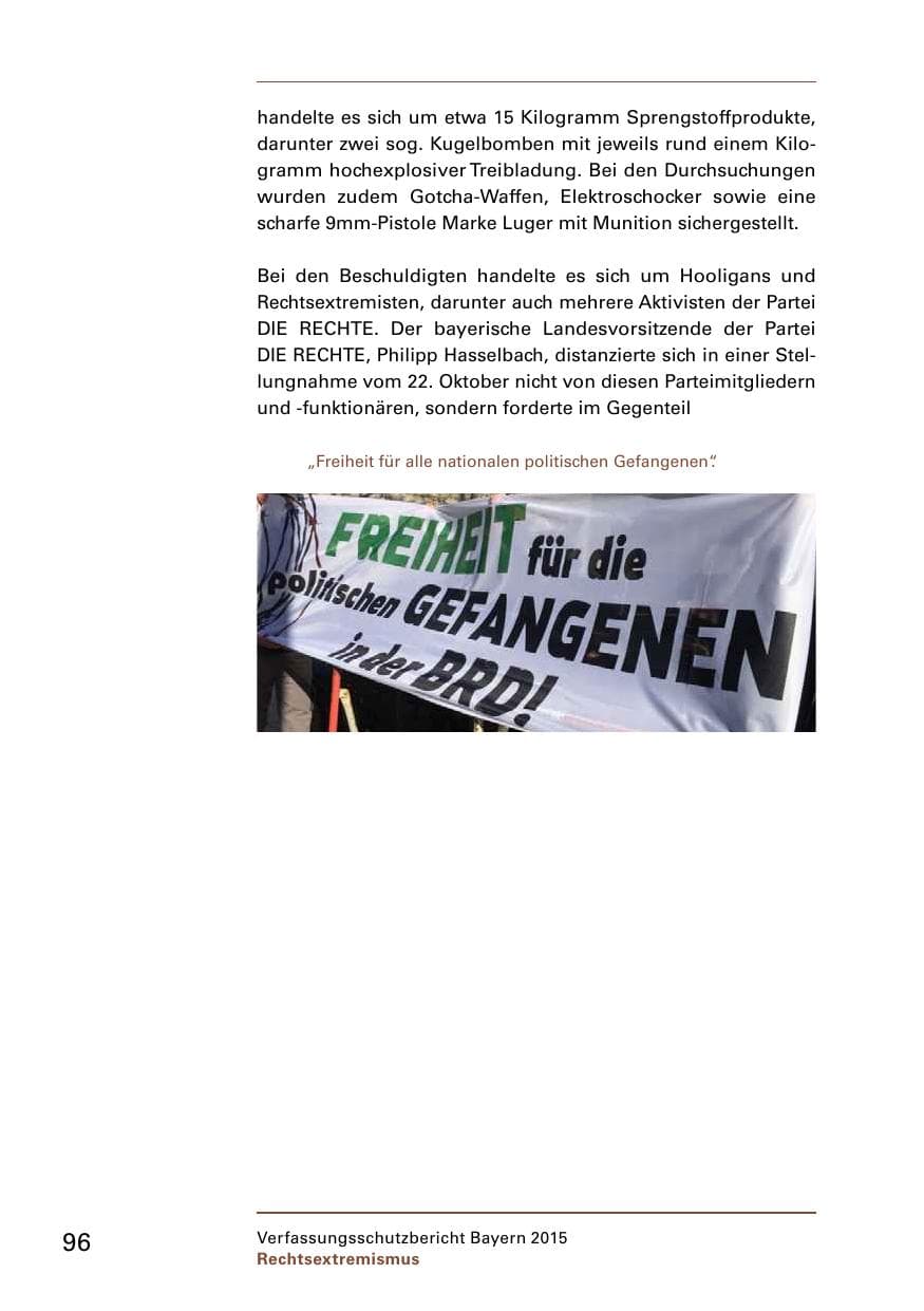 Seite 98 des Verfassungsschutzbericht 2015 Bayern