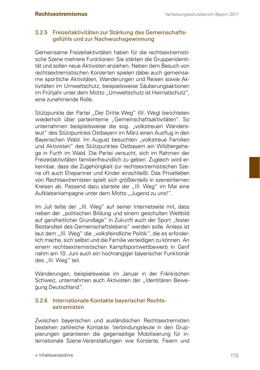 Seite 115 des Verfassungsschutzbericht 2017 Bayern