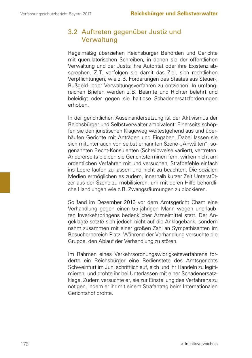 Seite 176 des Verfassungsschutzbericht 2017 Bayern