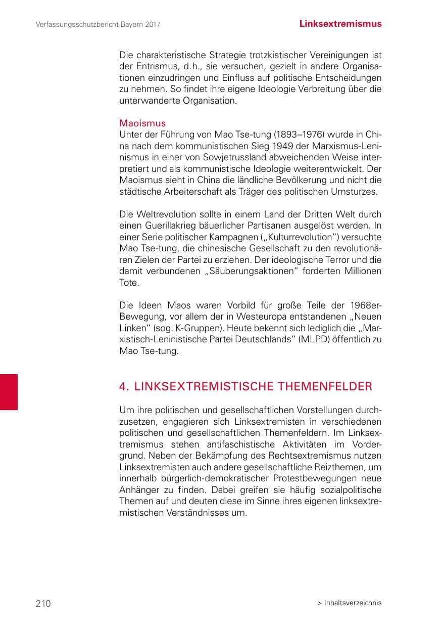 Seite 210 des Verfassungsschutzbericht 2017 Bayern