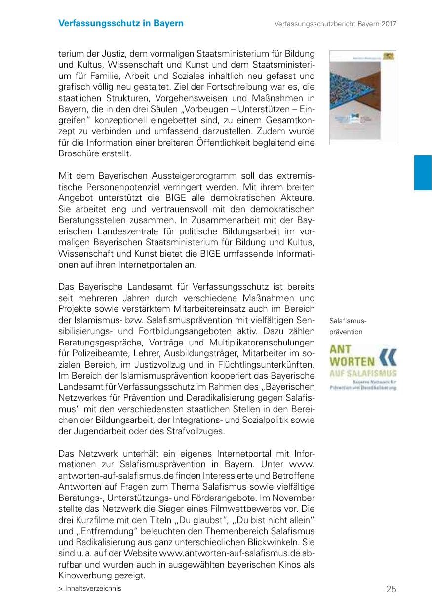 Seite 25 des Verfassungsschutzbericht 2017 Bayern