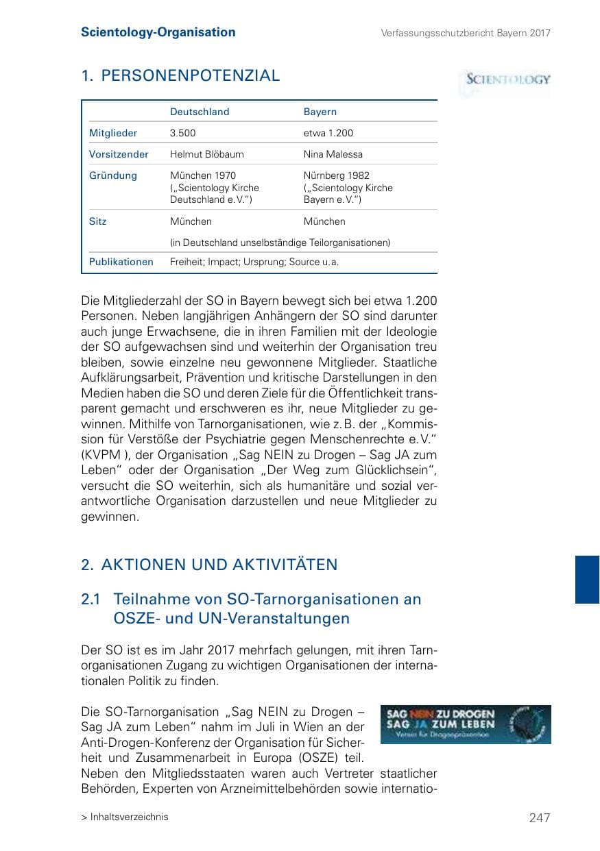 Seite 247 des Verfassungsschutzbericht 2017 Bayern