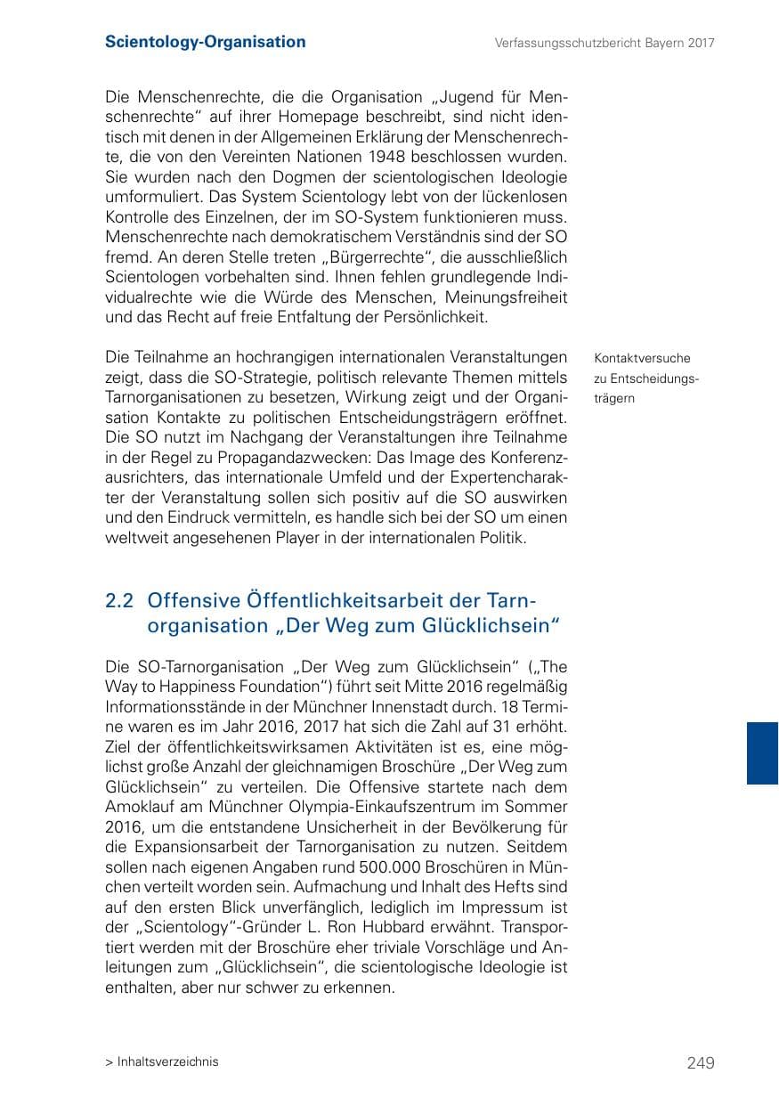 Seite 249 des Verfassungsschutzbericht 2017 Bayern
