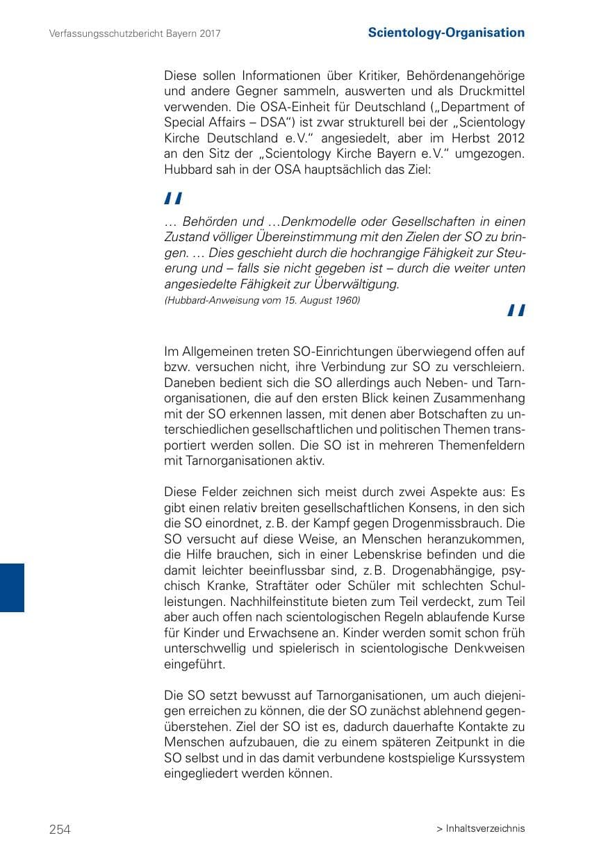 Seite 254 des Verfassungsschutzbericht 2017 Bayern