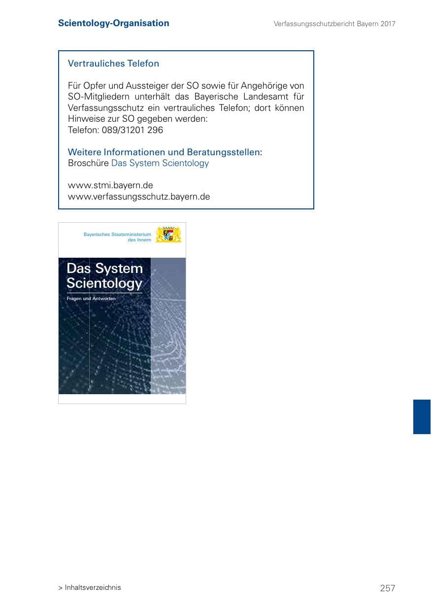 Seite 257 des Verfassungsschutzbericht 2017 Bayern