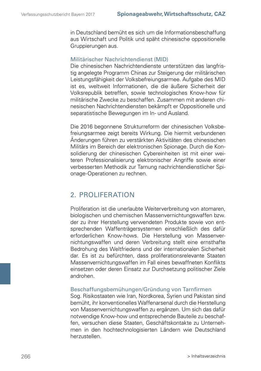 Seite 266 des Verfassungsschutzbericht 2017 Bayern