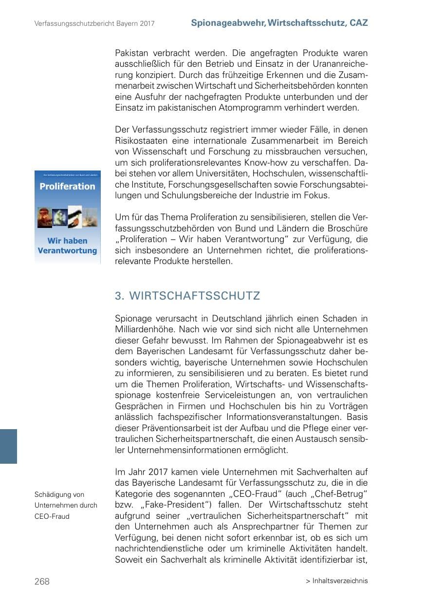 Seite 268 des Verfassungsschutzbericht 2017 Bayern