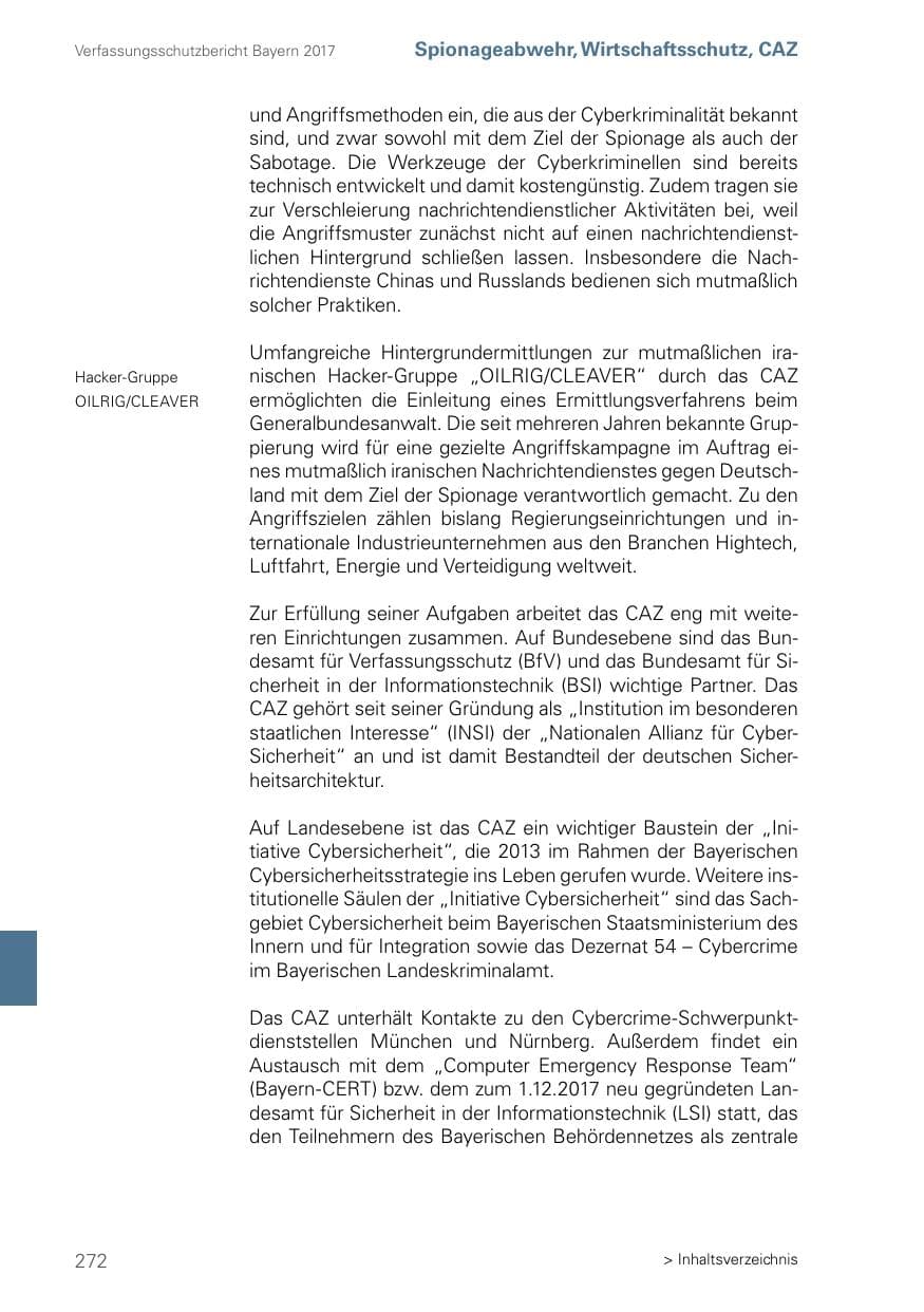 Seite 272 des Verfassungsschutzbericht 2017 Bayern