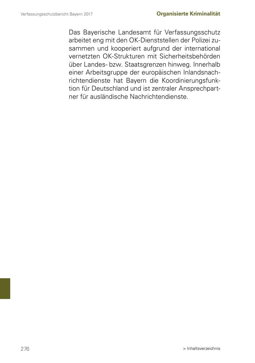 Seite 276 des Verfassungsschutzbericht 2017 Bayern