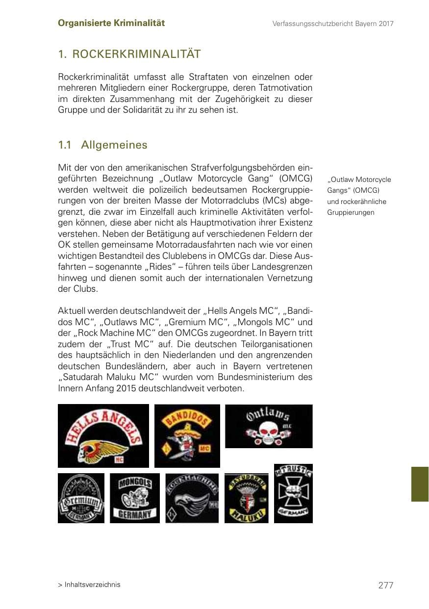 Seite 277 des Verfassungsschutzbericht 2017 Bayern