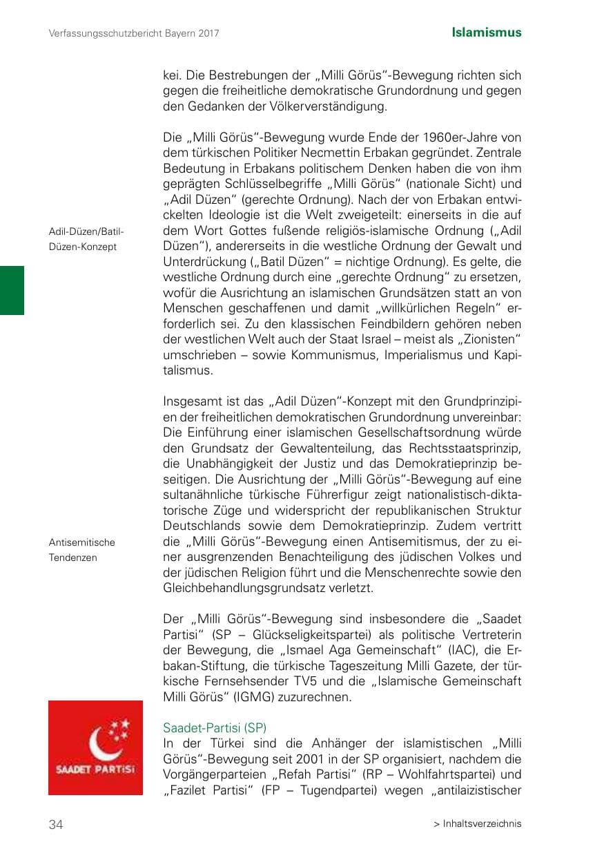 Seite 34 des Verfassungsschutzbericht 2017 Bayern