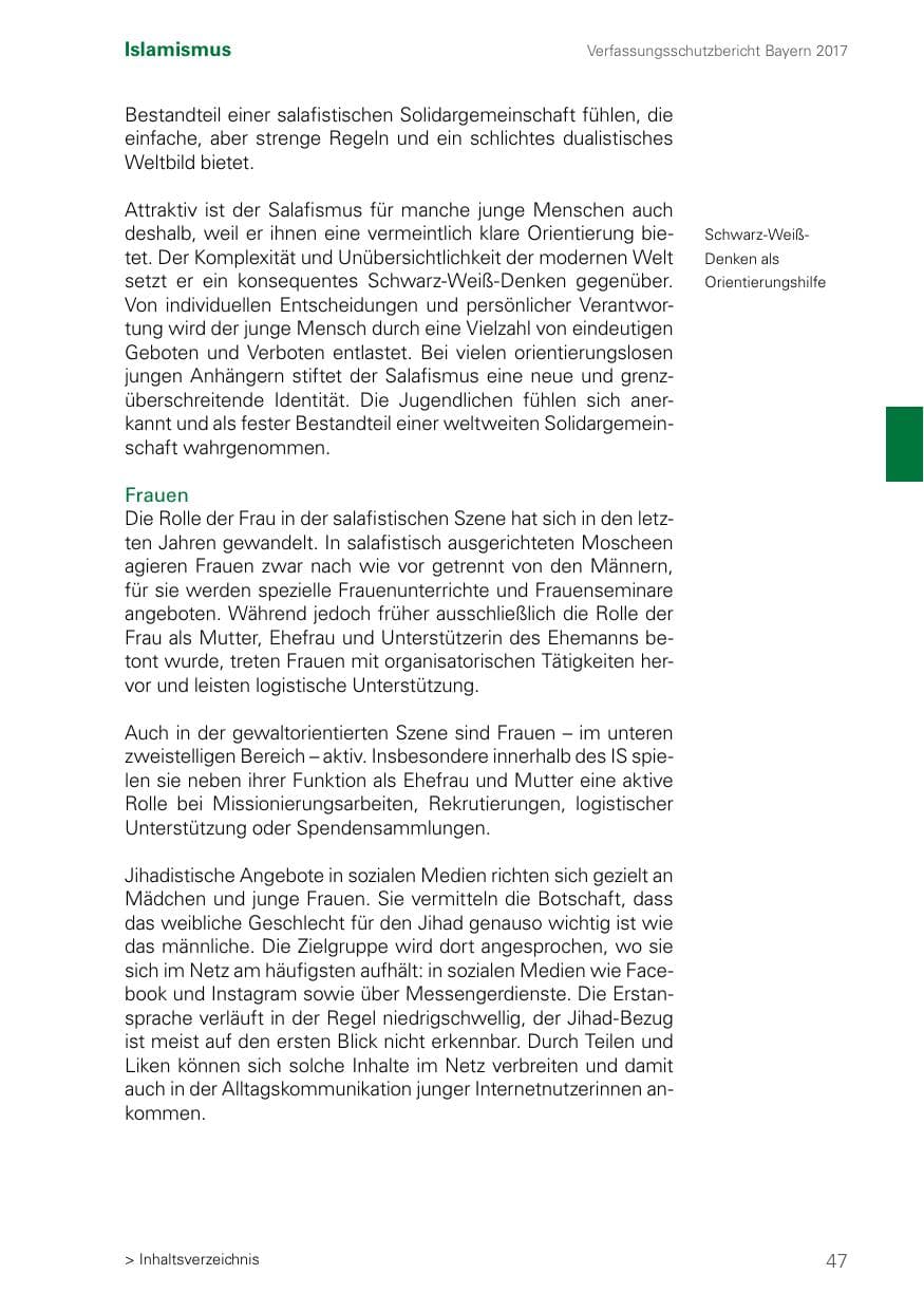 Seite 47 des Verfassungsschutzbericht 2017 Bayern