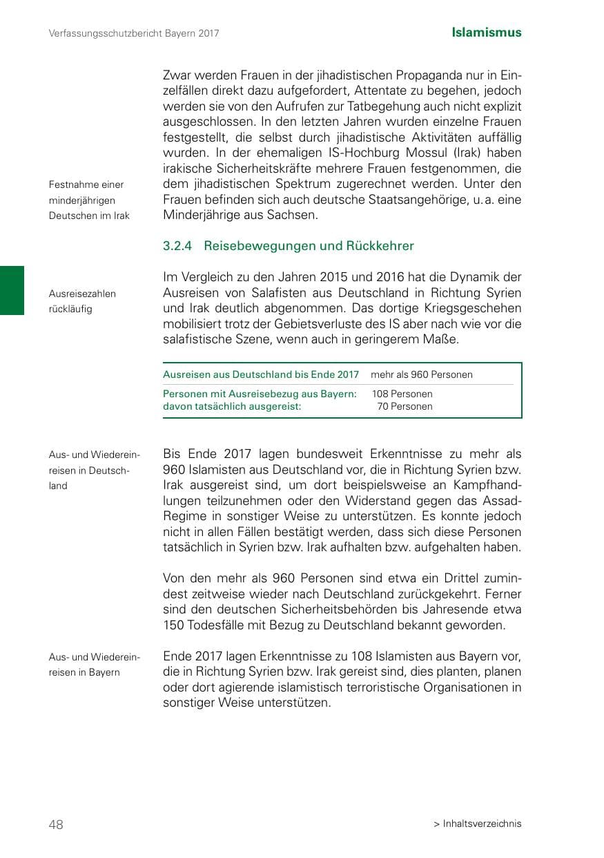 Seite 48 des Verfassungsschutzbericht 2017 Bayern