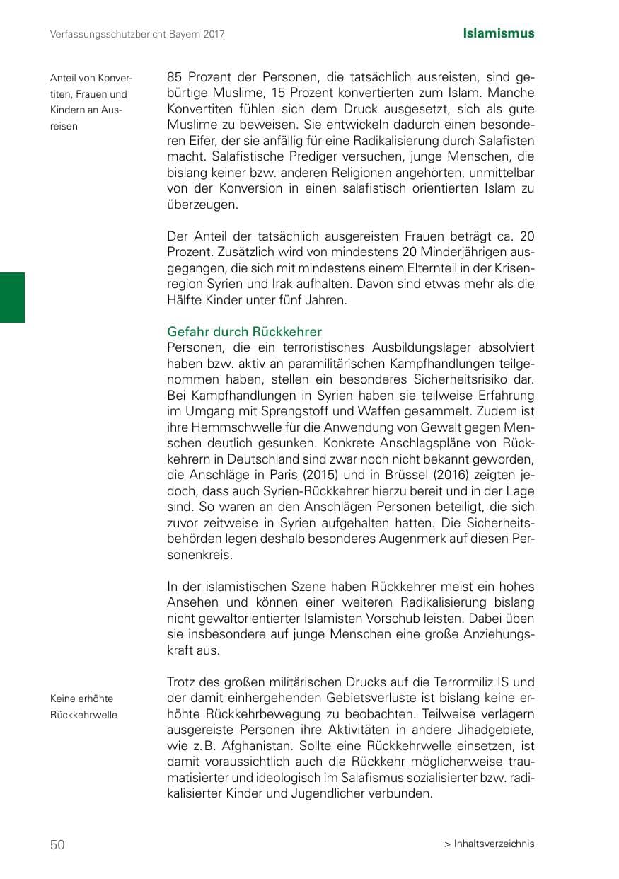Seite 50 des Verfassungsschutzbericht 2017 Bayern