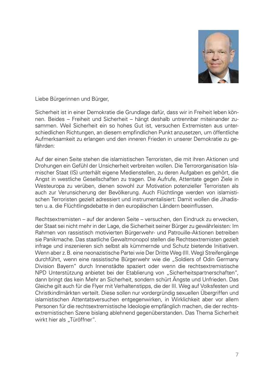 Seite 7 des Verfassungsschutzbericht 2017 Bayern