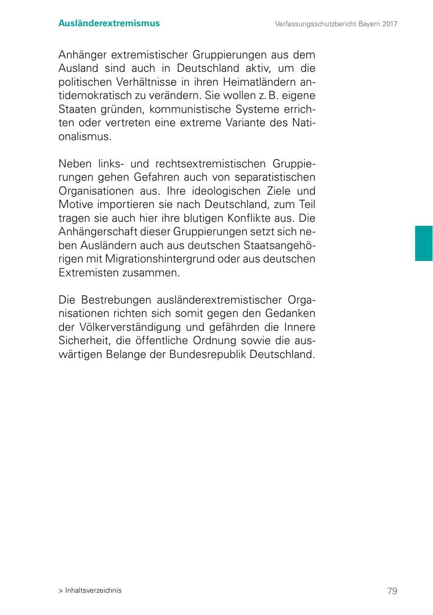 Seite 79 des Verfassungsschutzbericht 2017 Bayern
