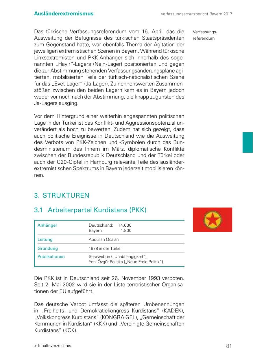 Seite 81 des Verfassungsschutzbericht 2017 Bayern
