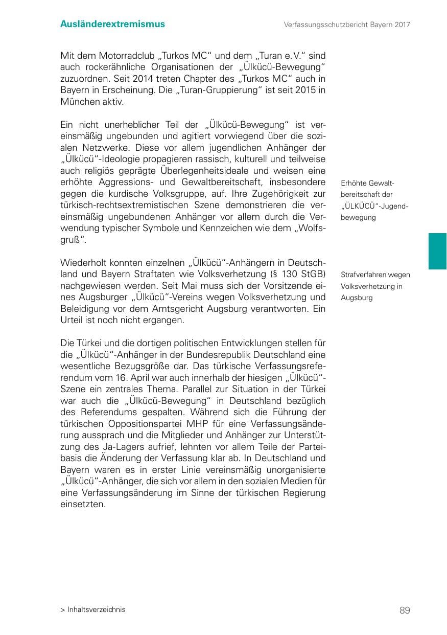 Seite 89 des Verfassungsschutzbericht 2017 Bayern