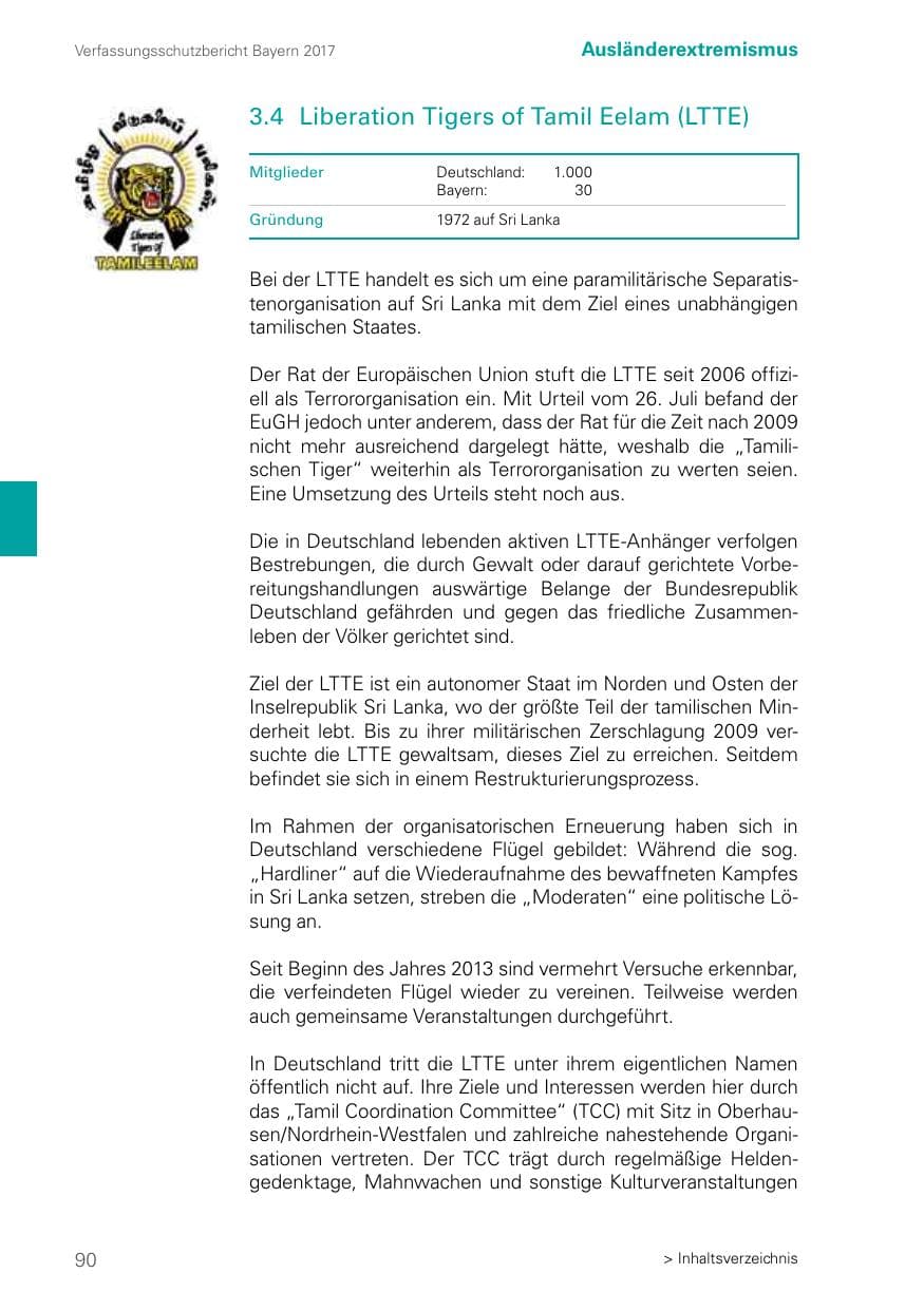 Seite 90 des Verfassungsschutzbericht 2017 Bayern