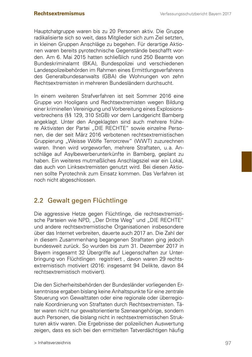 Seite 97 des Verfassungsschutzbericht 2017 Bayern