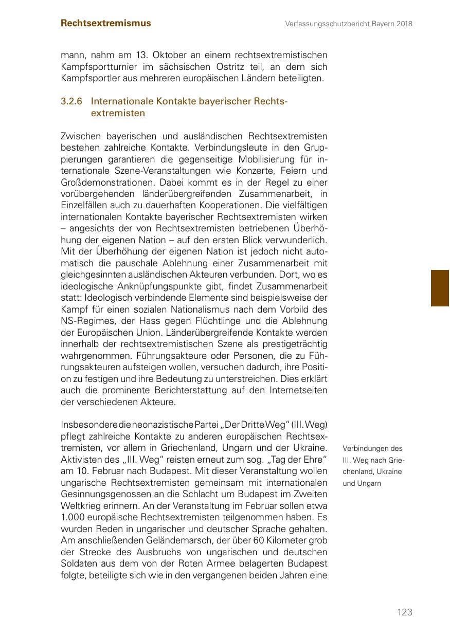 Seite 123 des Verfassungsschutzbericht 2018 Bayern