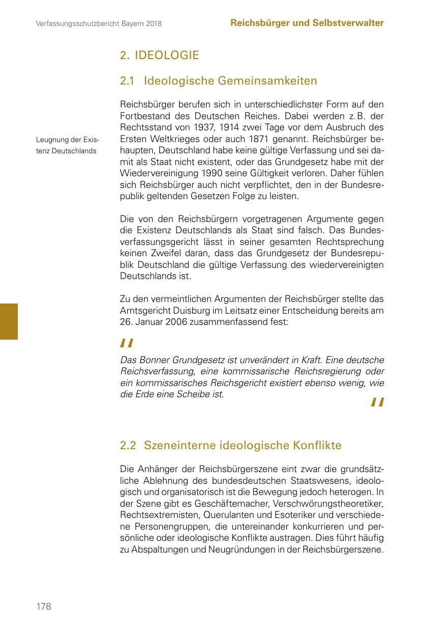 Seite 178 des Verfassungsschutzbericht 2018 Bayern