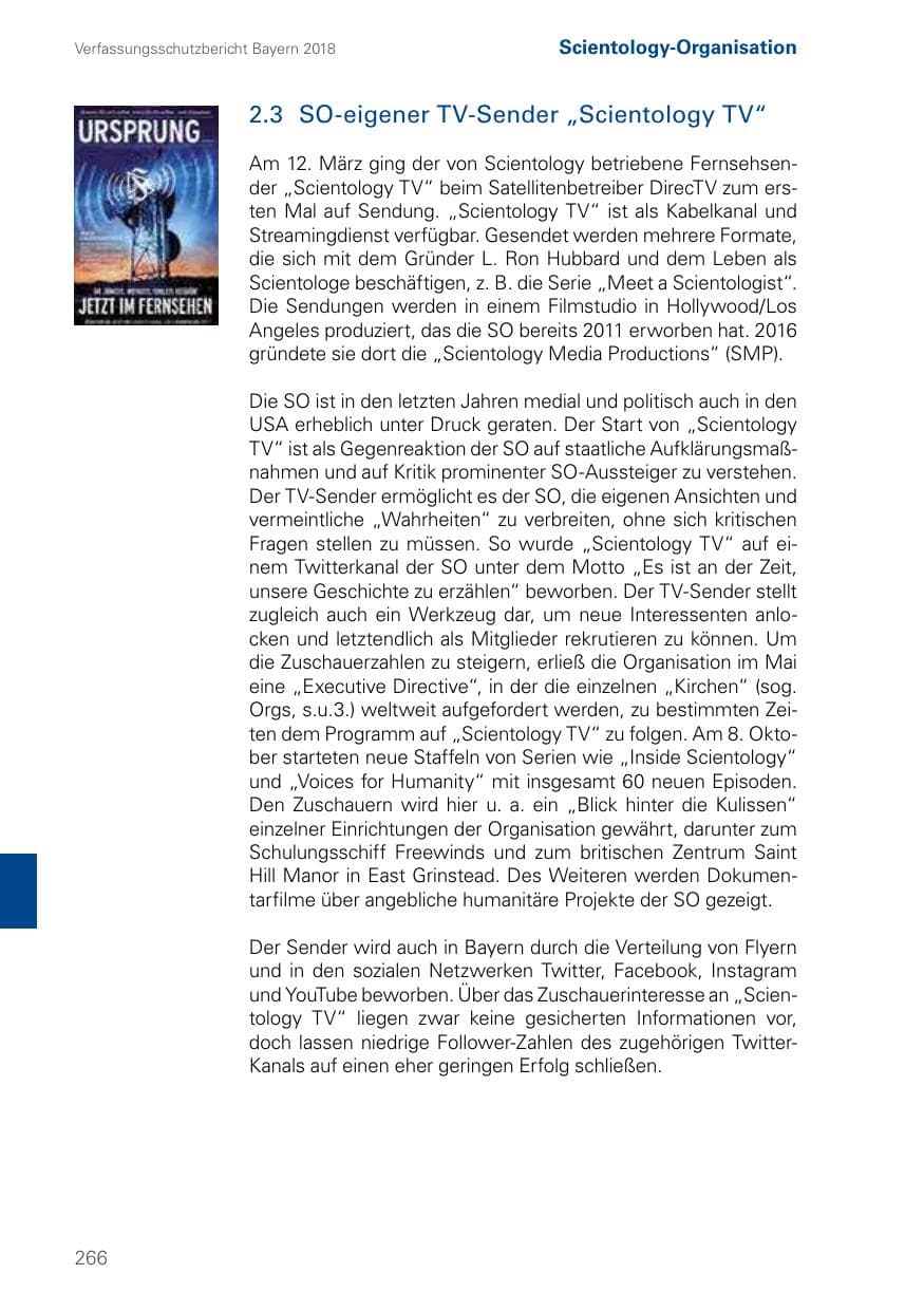 Seite 266 des Verfassungsschutzbericht 2018 Bayern