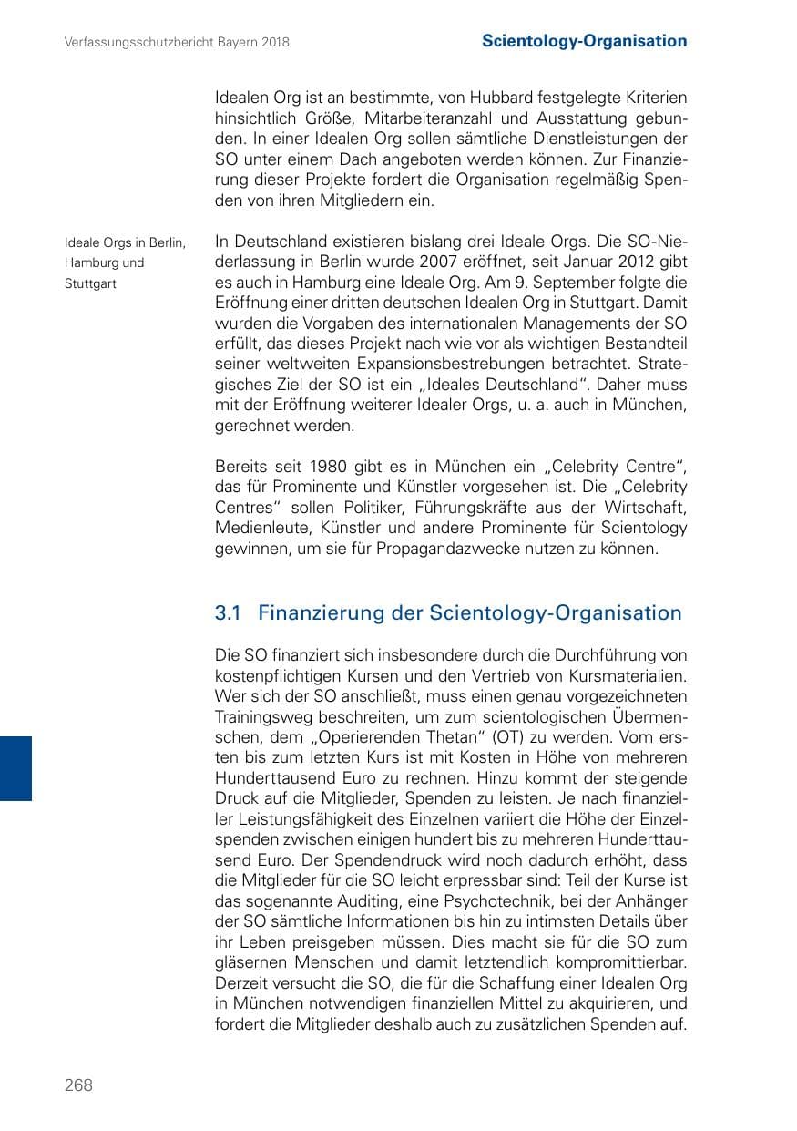 Seite 268 des Verfassungsschutzbericht 2018 Bayern