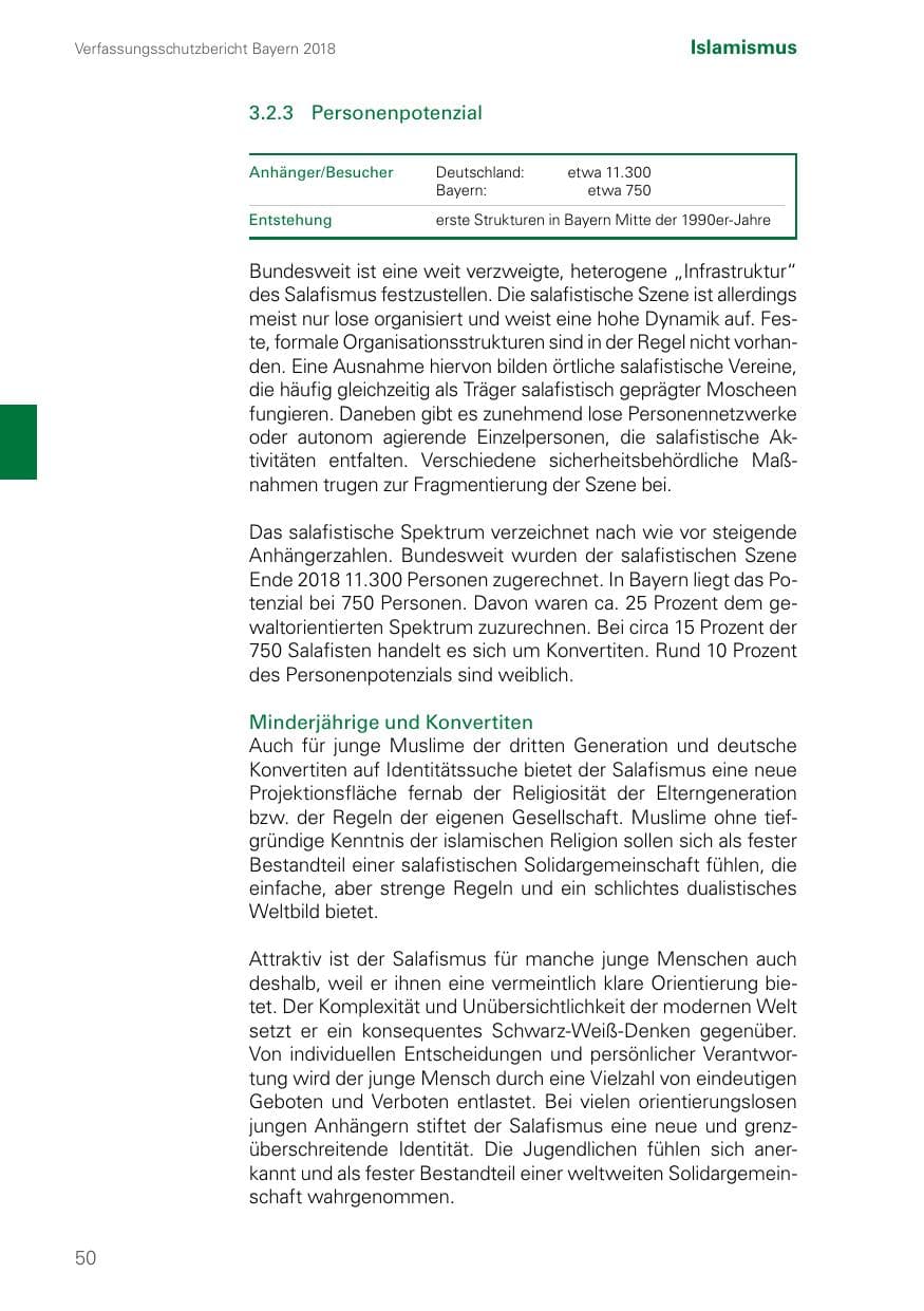 Seite 50 des Verfassungsschutzbericht 2018 Bayern