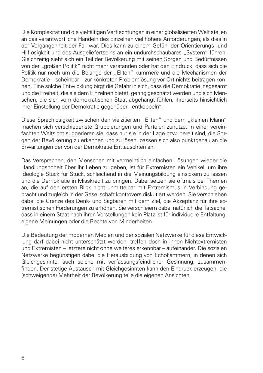 Seite 6 des Verfassungsschutzbericht 2018 Bayern