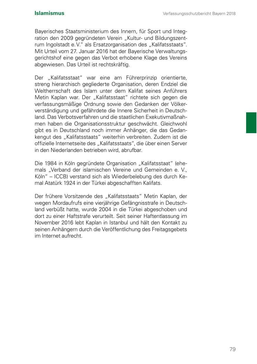 Seite 79 des Verfassungsschutzbericht 2018 Bayern