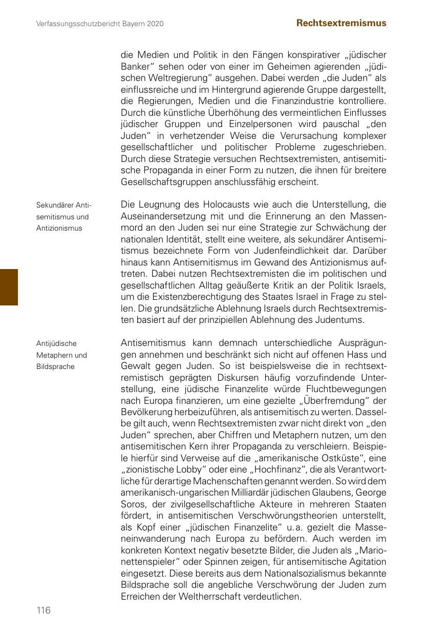 Seite 116 des Verfassungsschutzbericht 2020 Bayern