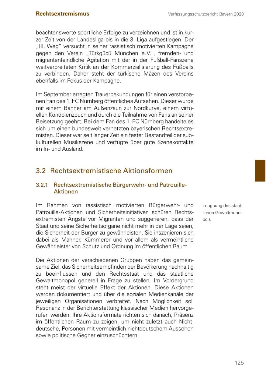 Seite 125 des Verfassungsschutzbericht 2020 Bayern