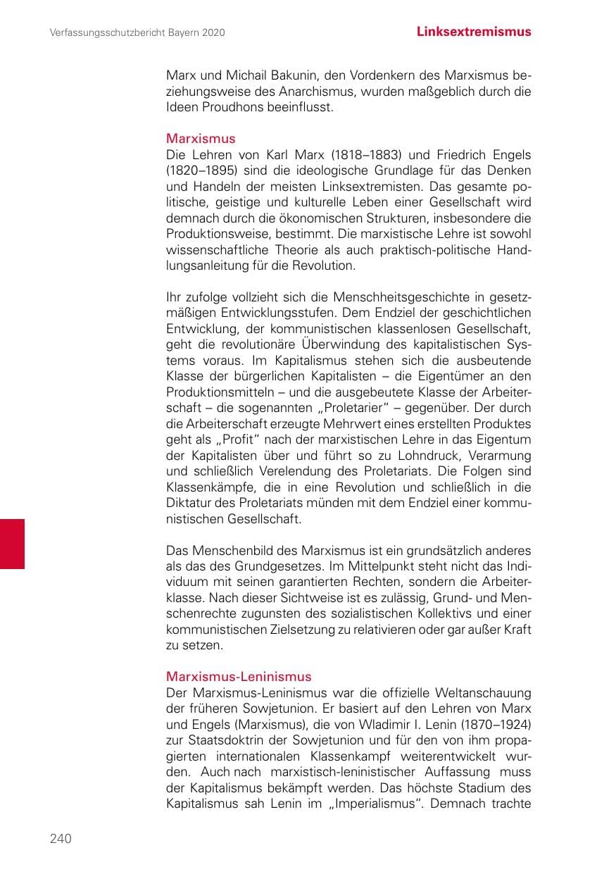 Seite 240 des Verfassungsschutzbericht 2020 Bayern